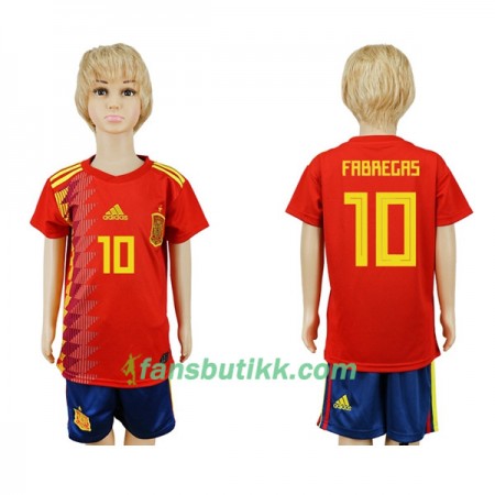 Fotball-VM 2018 Spania drakt Fabregas 10 Barn Hjemmetrøye